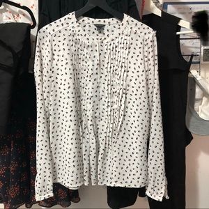 Ann Taylor Pleated Shirt XS